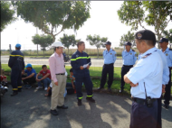 Đội PCCC và đội đào tạo VSIP chuẩn bị cho công tác PCCC